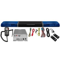 Rampa luminoasa 24 LED-uri, sirena si difuzor, 120 cm - Politie Rampa luminoasa 24 LED-uri, sirena si difuzor, 120 cm - Politie